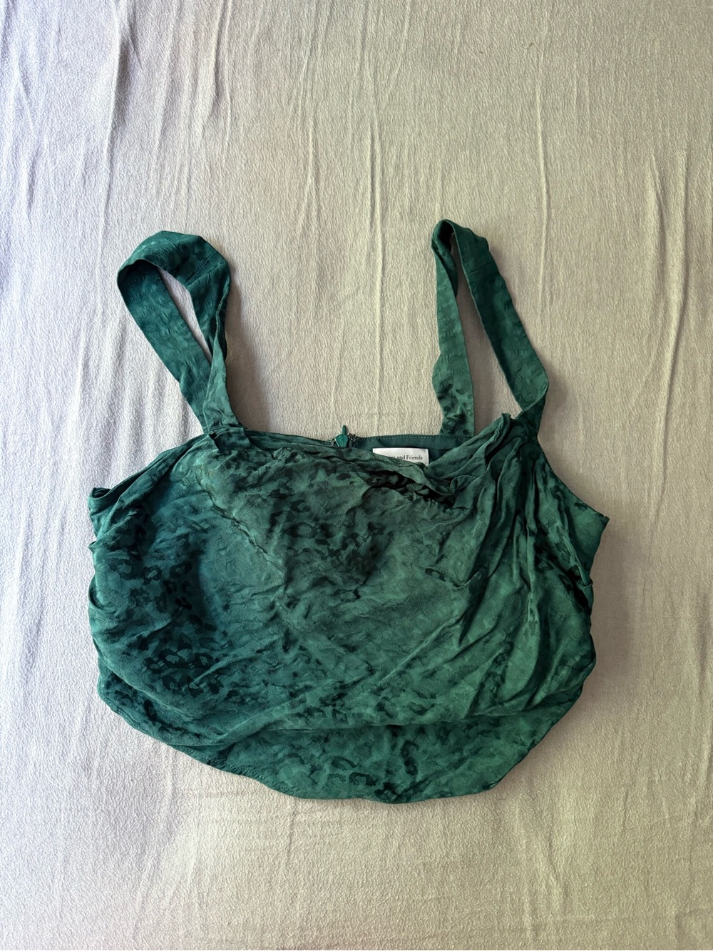 Lovers and Friends Emerald Green Jacquard Cowl Neck Tank Top Size XL